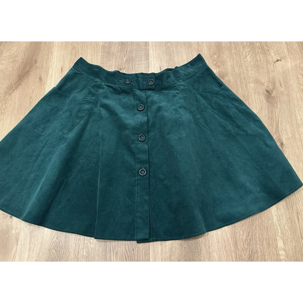 NWOT Green Corduroy Hell Bunny Flared Skirt 'Wonder Years' 4XL Rockabilly Swing